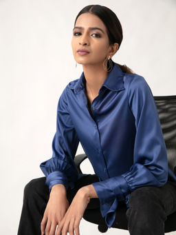 Twenty Dresses by Nykaa Fashion - Work Blue You Are So Classic Top