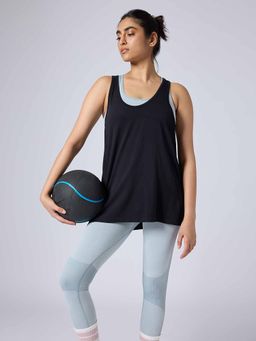 FEIER - Black Solid Swing Tank Top