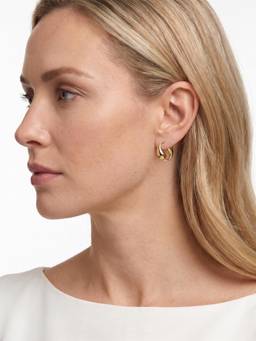 Carlton London - Premium Gold Plated Yin-Yang Teardrop Hoop Earring