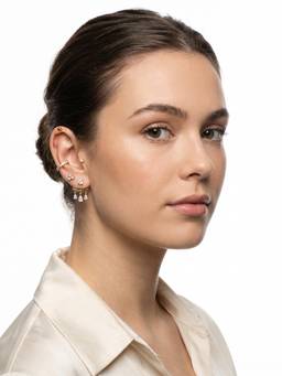 Carlton London - Gold Plated Designer Ear Cuff Petite Stud Earring Piercing Set (Pack of 5)