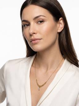 Carlton London - Gold-Plated Elegant Solitaire Drop Necklace