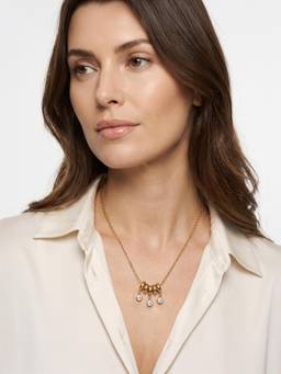 Carlton London - Gold-Plated Delicate Multi Loop Solitaire Drop Necklace