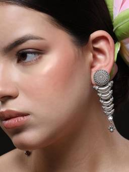 VENI - 92.5 Silver Plated Oxidized Earrings