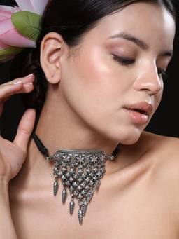 VENI - Brass Silver-Plated Choker Necklace