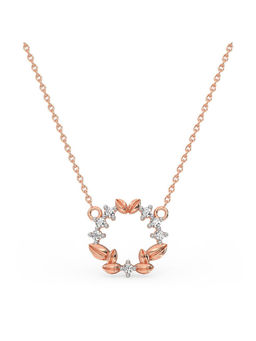Candere by Kalyan Jewellers - 14K BIS Hallmark Rose Gold and Diamond Pendant with Chain