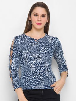 Globus - Navy Blue Printed Top