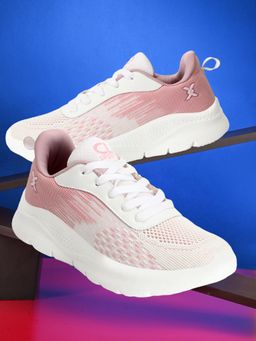 Carlton London - Fashionable White And Pink Color Lace-Up Casual Shoes