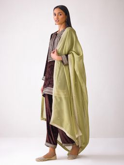 Ancestry - Masakkali Sage Green Organza Drape