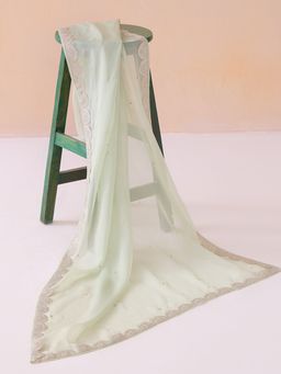 Ancestry - Noor Sage Green Organza Drape
