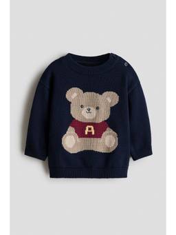 H&M - Boys Blue Jacquard-Knit Cotton Jumper