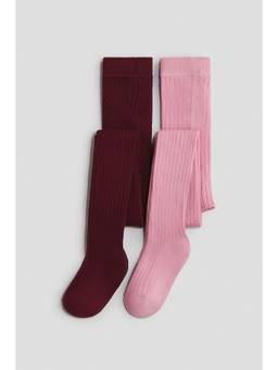 H&M - Girls Multi-Color 2-Pack Rib-Knit Stockings
