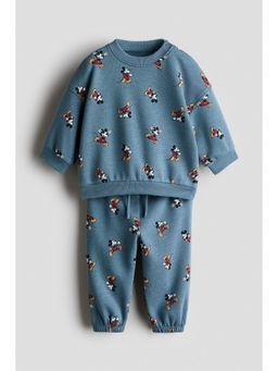 H&M - Boys Blue 2-Piece Printed Sweatshirt and Joggers