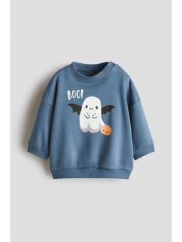 H&M - Boys Blue Printed Sweatshirt