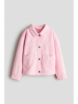 H&M - Girls Pink Heart-Pocket Twill Jacket