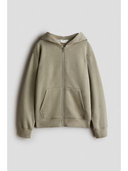 H&M - Boys Green Brushed-Inside Zip-Through Hooded Jacket