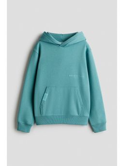 H&M - Boys Turquoise Print-Motif Brushed-Inside Hoodie