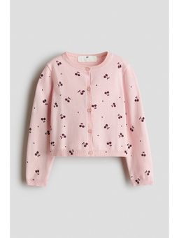 H&M - Girls Pink Patterned Cardigan