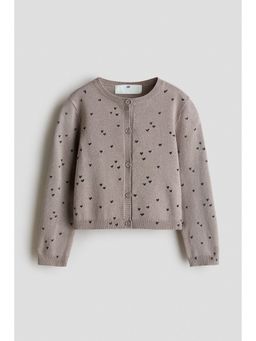 H&M - Girls Beige Patterned Cardigan