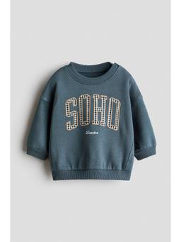 H&M - Boys Turquoise Motif-Detail Sweatshirt