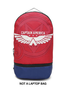 Bewakoof - Official Marvel Unisex Red Captain America Printed Small Backpack