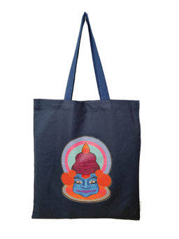 Maatir - Navy Kathakali Canvas Tote Bag for Women Free Size