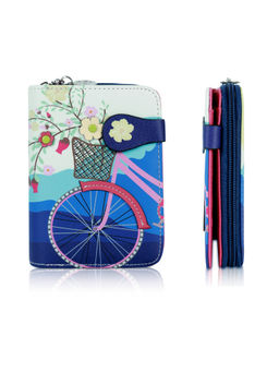 NFI Essentials - Blue Small Printed Mini Wallet for Women Free Size