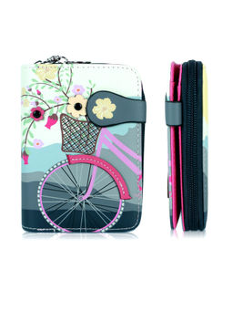 NFI Essentials - Grey Small Printed Mini Wallet for Women Free Size