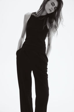 H&M - Women Black High-Waisted Tailo Trousers