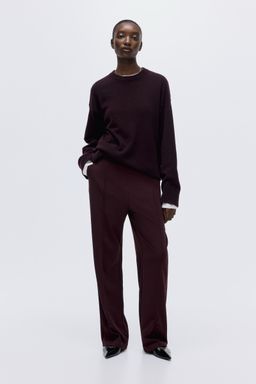 H&M - Women Wine High-Waisted Tailo Trousers