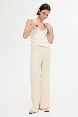 H&M - Women Beige Jersey Trousers