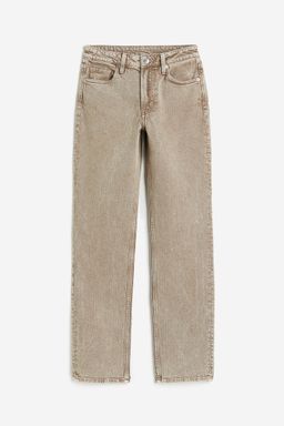 H&M - Women Beige Slim Straight High Jeans