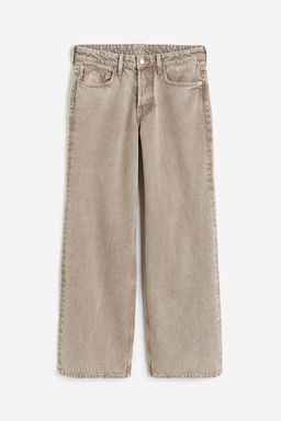 H&M - Women Beige Baggy Wide Low Jeans