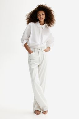 H&M - Women White Straight High Jeans