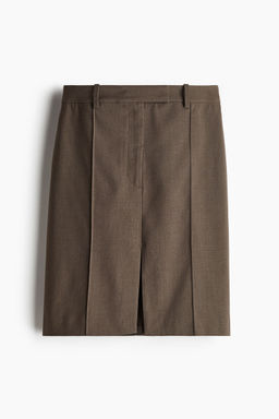 H&M - Women Brown Linen-Blend Skirt