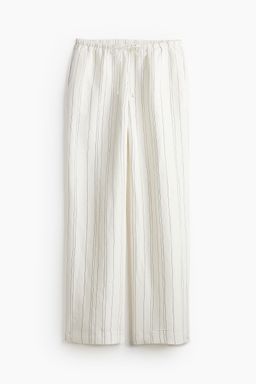 H&M - Women White Linen-Blend Trousers