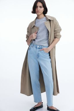 H&M - Women Blue Slim Straight High Ankle Jeans