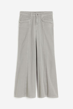 H&M - Women Grey Wide Twill Trousers