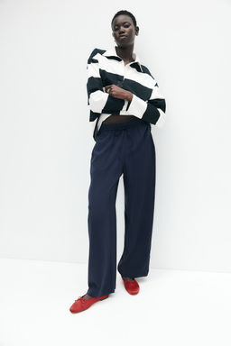 H&M - Women Blue Wide Pull-On Trousers