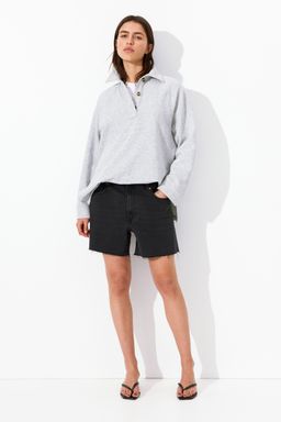 H&M - Women Grey Skinny High Denim Shorts