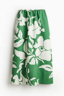 H&M - Women Green Linen-Blend Maxi Skirt