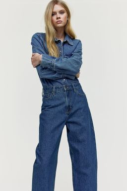 H&M - Women Blue Barrel High Jeans