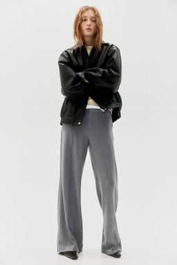 H&M - Women Grey Wide Tailo Trousers