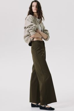 H&M - Women Green Wide Tailo Trousers