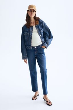 H&M - Women Blue Mama Before & After Straight Low Ankle Jeans