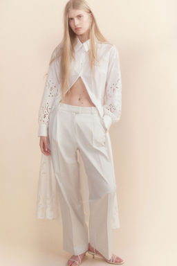 H&M - Women Beige Crease-Leg Chinos