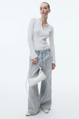 H&M - Women Blue Denim Pull-On Trousers