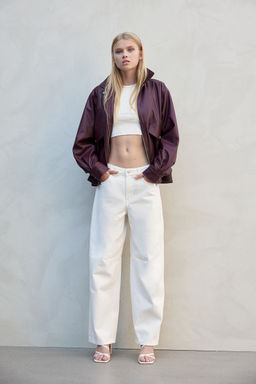 H&M - Women White Barrel Regular Jeans