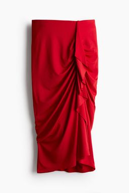 H&M - Women Red Draped Jersey Skirt