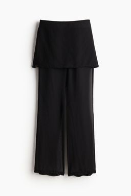 H&M - Women Black Skirt-Laye Chiffon Trousers