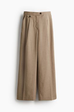 H&M - Women Beige Crease-Leg Trousers